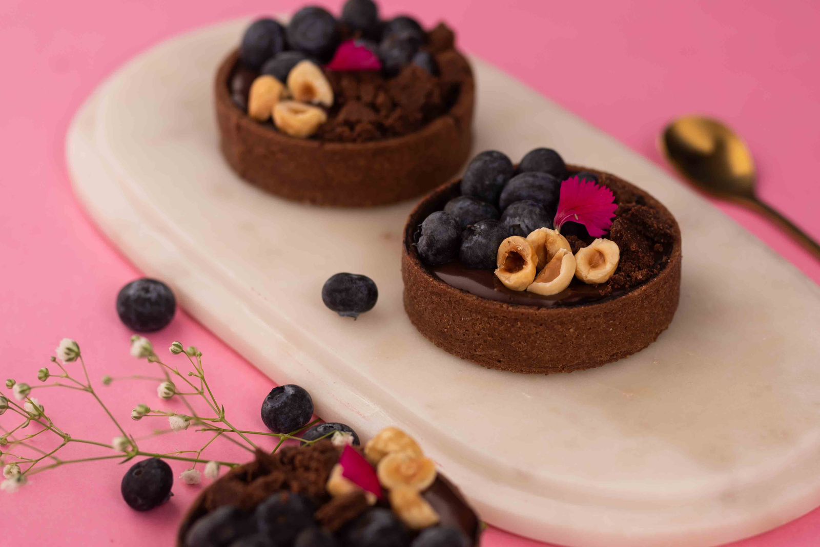 Chocolate blueberry tart